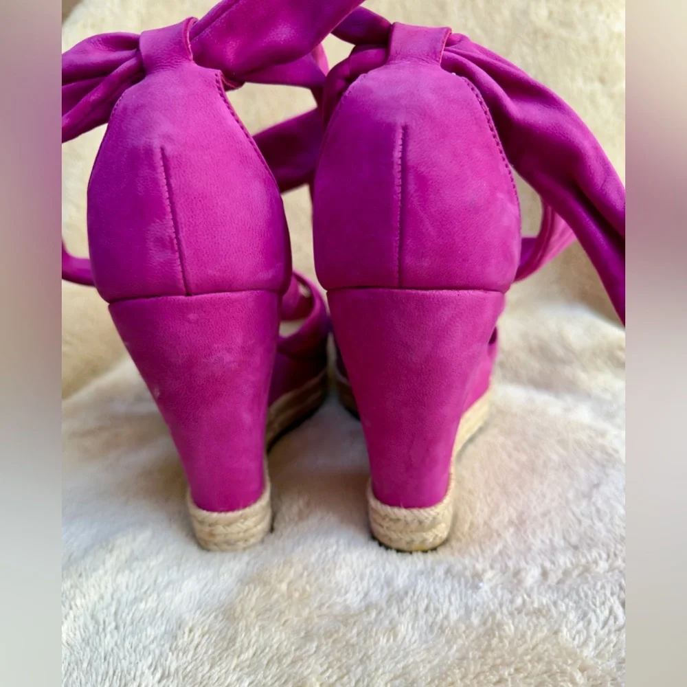 UGG Lucianna Platform Wedge Strappy Party Date Night Pink‎ Sandals Sz 10 EUC